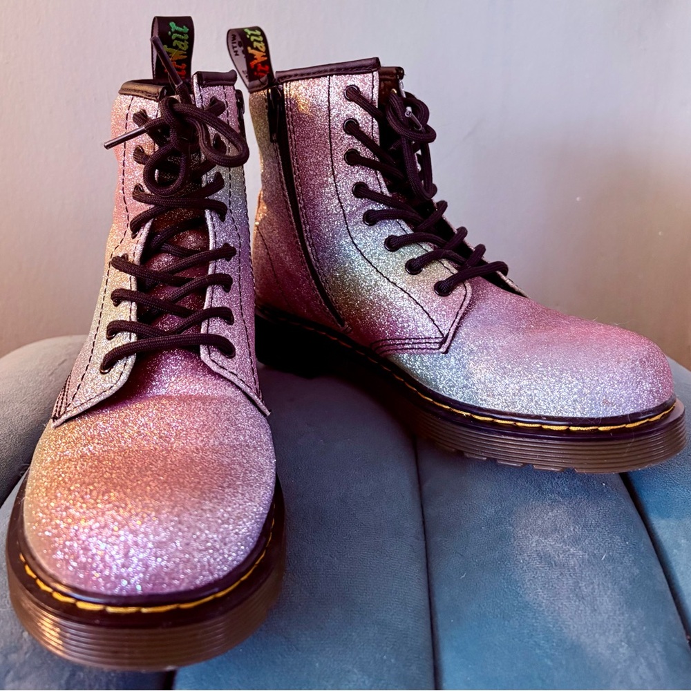 Dr. Martens Glitter Pink Combat Boots